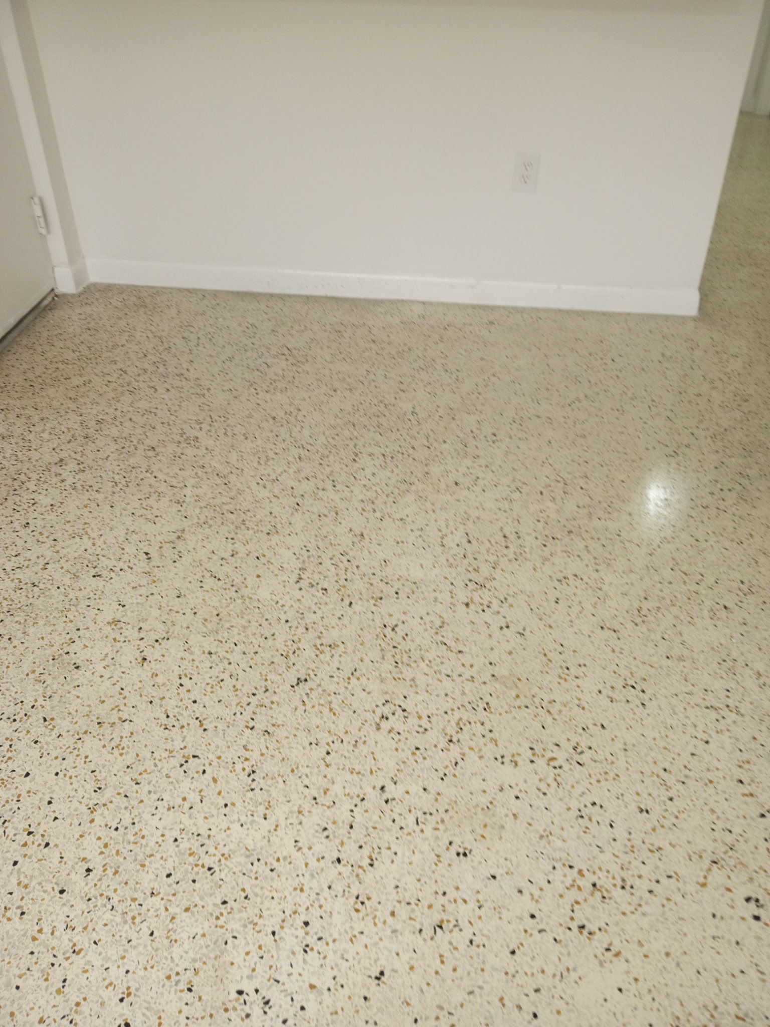 Restored terrazzo floor in an apartment